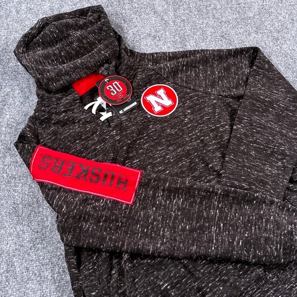 Colosseum Athletics Tops - Nebraska Cornhuskers Hoodie Womens M Colosseum Huskers NCAA Black Red NWT